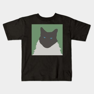 Abstract Cat on Green Kids T-Shirt